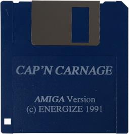 Cartridge artwork for Cap'n Carnage on the Commodore Amiga.